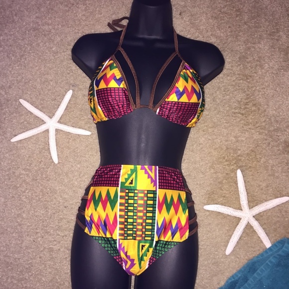 Other - ⚡️ 3/$30 Tribal Print High Waisted Bikini